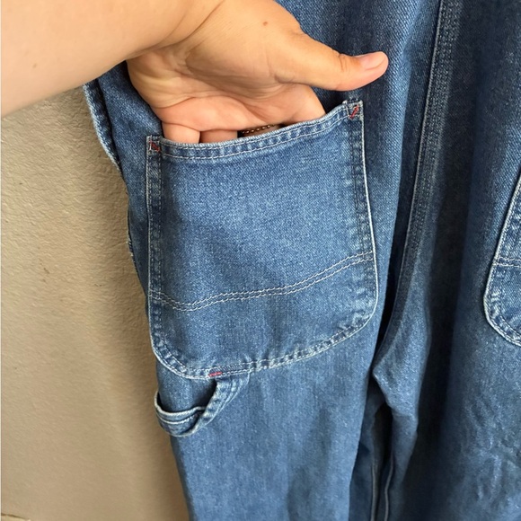 Dickies Overalls Y2K Utility Hammer Loop Blue Denim Bib Overall Pants 30X32 - Picture 7 of 16